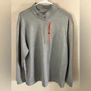 Bolle Gray Zip-Up Sweater with Orange Detail